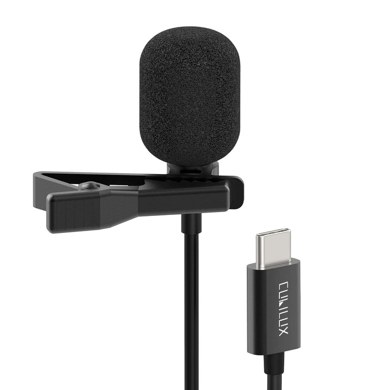Cubilux USB Type C Microphone, External Lavalier Lapel Clip MIC Compatible with Samsung Galaxy Note 20/10, S23/S22 Ultra S21/S20 Tab S8/S7/S6, iPad Pro/Air 5 4/Mini 6, Pixel 7/6 Pro 6a 5 4XL, 10 Feet
