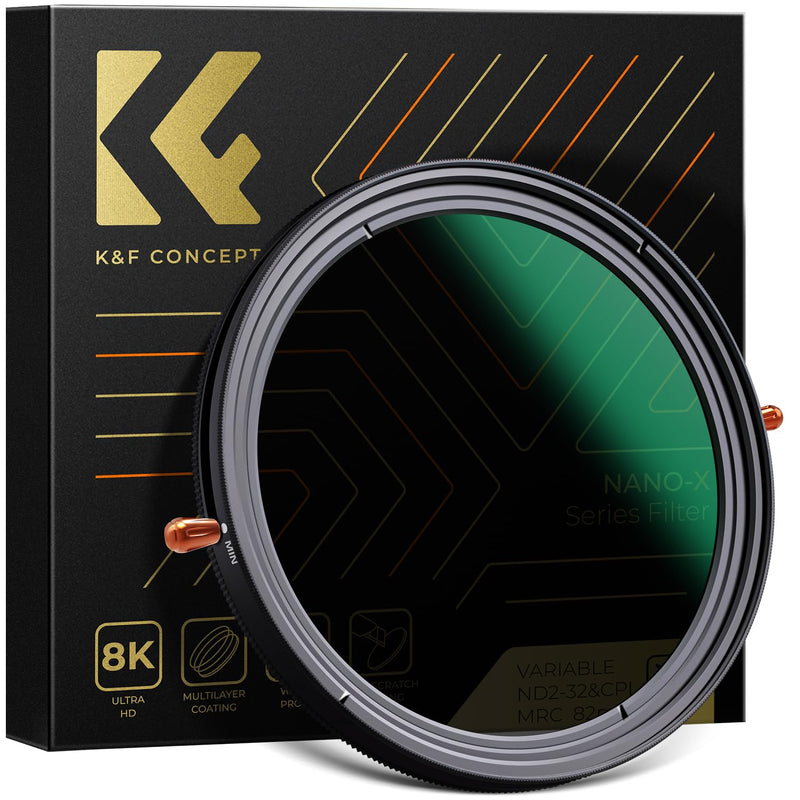 [AUSTRALIA] - K&F Concept 55mm Variable Fader ND2-ND32 ND Filter and CPL Circular Polarizing Filter 2 in 1 for Camera Lens No X Spot Waterproof Scratch Resistant (Nano-X Series) 