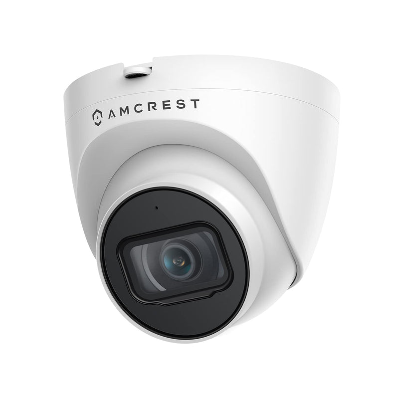 Amcrest 5MP Turret POE Camera, UltraHD Outdoor IP Camera POE with Mic/Audio, 5-Megapixel Security Surveillance Cameras, 98ft NightVision, 103° FOV, MicroSD (256GB), (IP5M-T1179EW-28MM) White