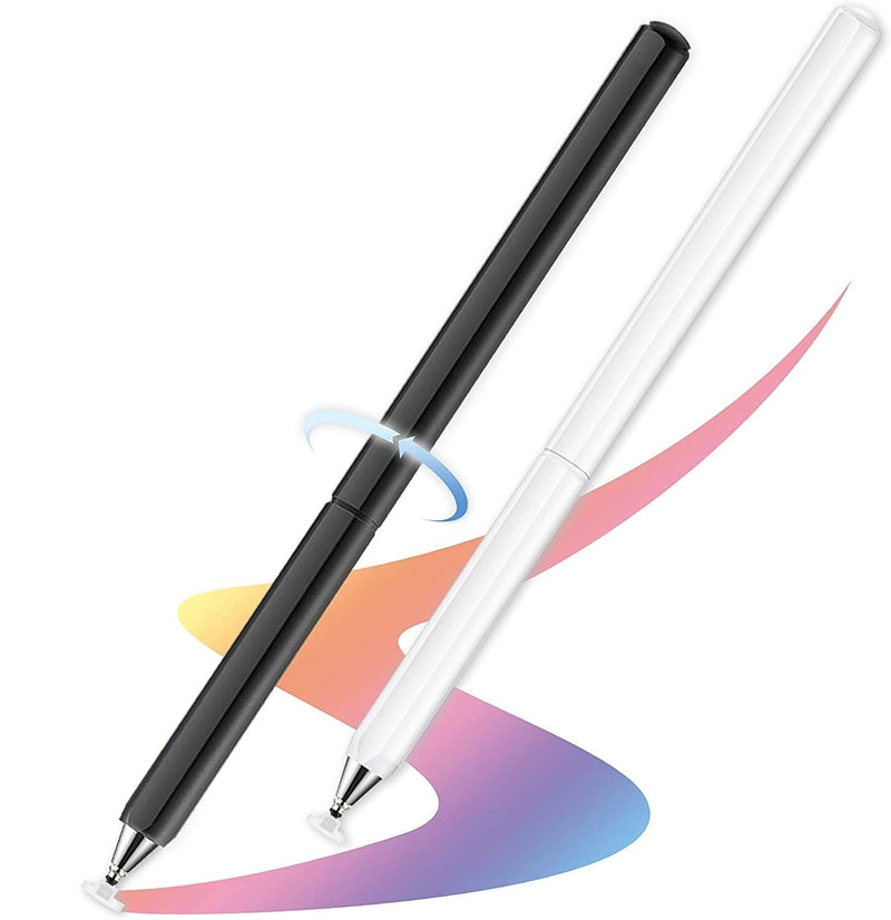 Stylus Pens, Universal High Sensitive & Precision Capacitive Disc Tip Touch Screen Pen Stylus for iPhone/iPad/Pro/Samsung/Galaxy/Tablet/Kindle/Computer/FireTablet Black/White