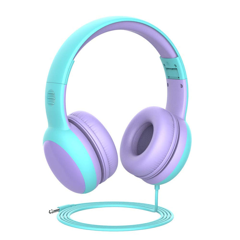 gorsun Kids Headphones with Limited Volume, Children's Headphone Over Ear, Toddler Headphones for Boys and Girls, Wired Headset Earphones for Children Purple