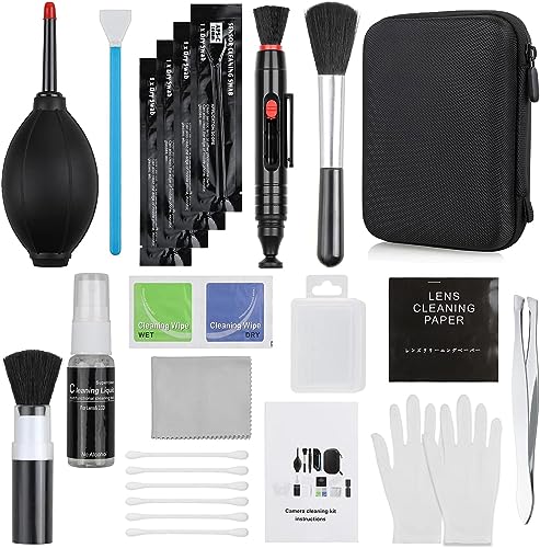 14-in-1 Camera Lens Cleaning Kit - Mirrorless & DSLR Sensor Cleaning Kit for Canon, Sony, Nikon Including Lens Blower, Detergent, Swabs, Cloth, Pen, Brush 14 IN 1