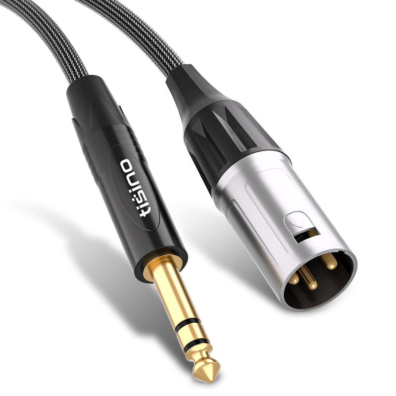 Tisino 1/4" to XLR Cable, 6.35mm TRS to XLR Male Nylon Braid Quarter inch TRS to XLR Male Balanced Interconnect Microphone Cord Patch Cable - 10ft 10 feet