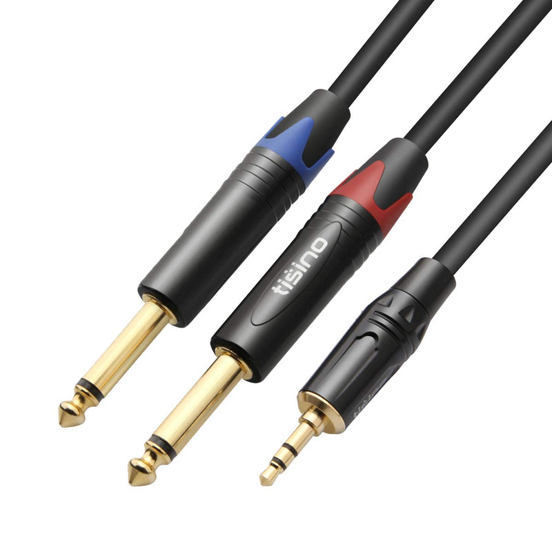 [AUSTRALIA] - TISINO 1/8 to 1/4 Stereo Cable, 1/8 Inch TRS Stereo to Dual 1/4 inch TS Mono Y-Splitter Cable 3.5mm Aux Mini Jack to Jack Breakout Cord - 3.3 feet 