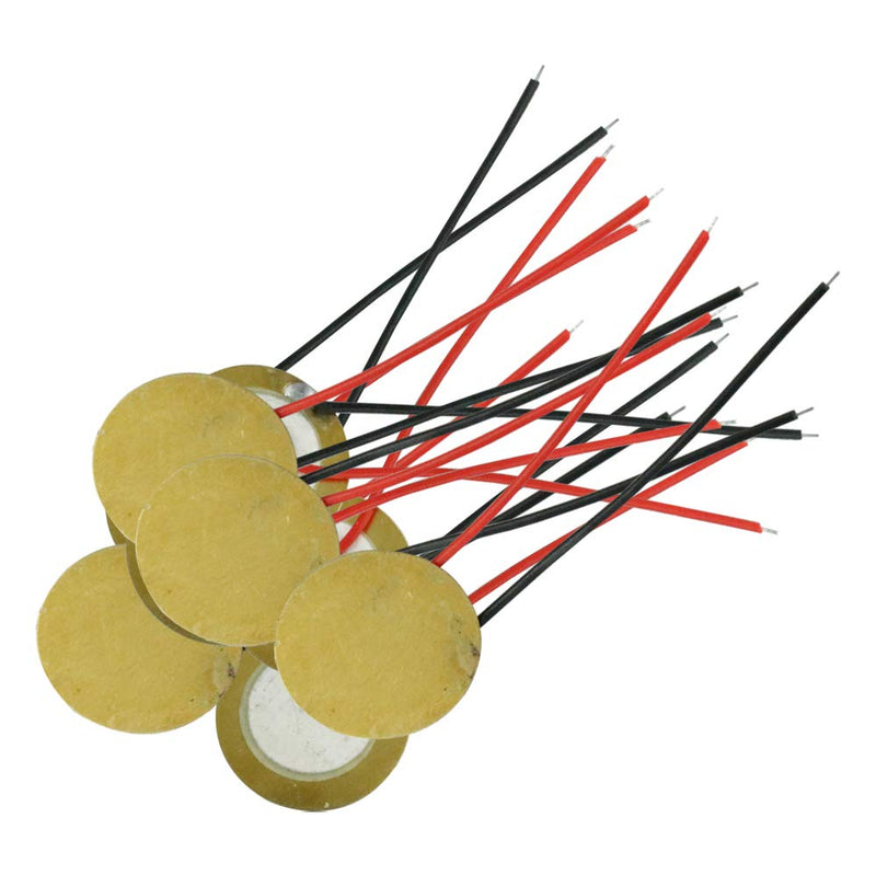 10PCS 15MM/20MM Piezo Elements Sounder Sensor Trigger Drum Disc 6.5KHZ + wire copper (15MM)