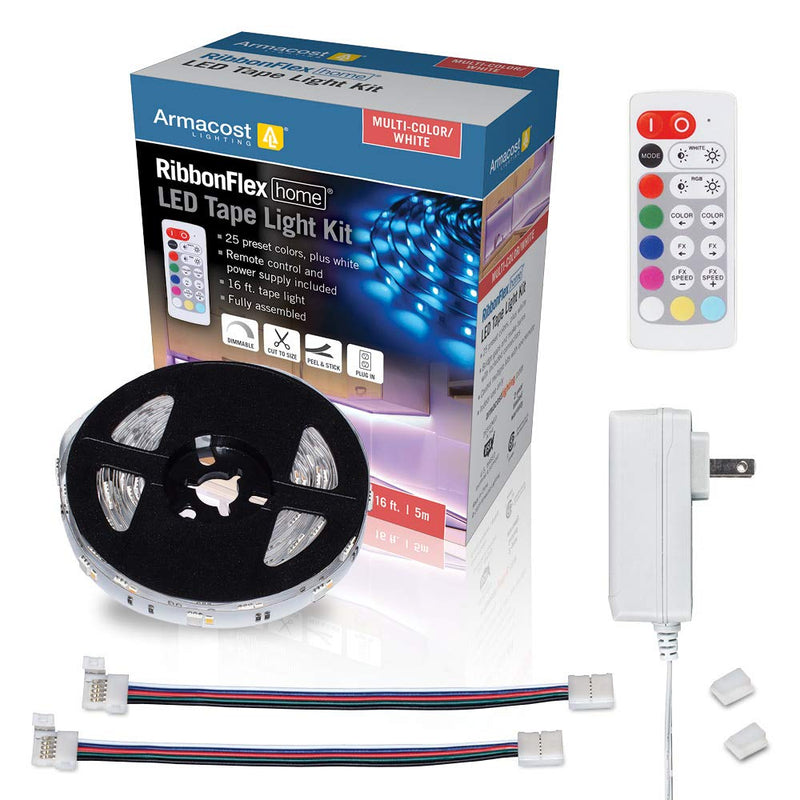 Armacost Lighting 423501 Multi-Color + White LED Tape Light Kit Multicolor Multi Color + White