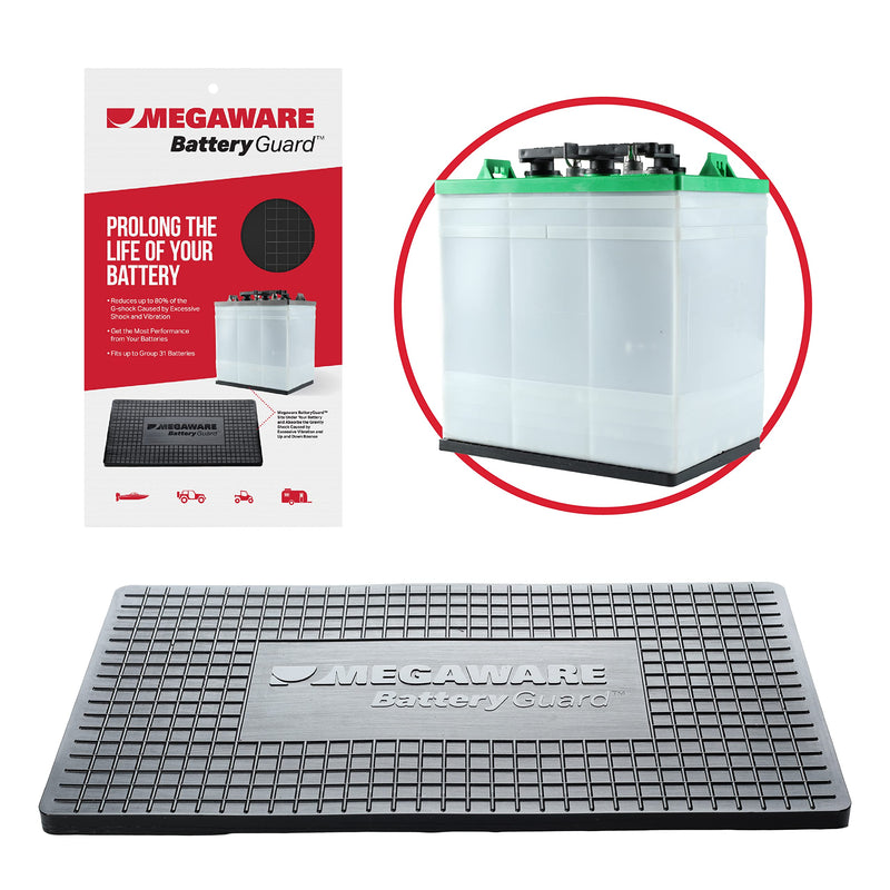 [AUSTRALIA] - MEGAWARE KEELGUARD BatteryGuard Protector - Great for Boats, RVs, Semi Trucks, and Off-Road Vehicles - Shock and Vibration Absorber - Fits up to Group 31 Batteries (12.75 x 6.88 x 0.375 in) 