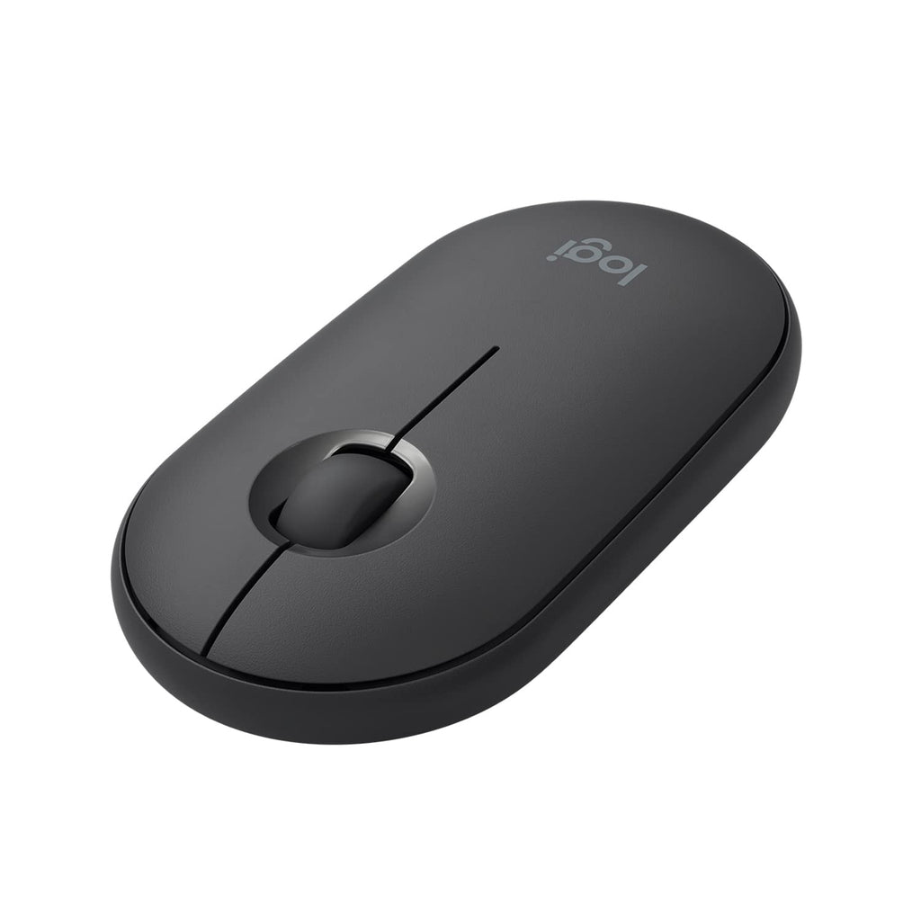 Logitech Pebble Wireless Mouse with Bluetooth or 2.4 GHz Receiver, Silent, Slim Computer Mouse with Quiet Clicks, for Laptop/Notebook/iPad/PC/Mac/Chromebook - Graphite 4.2" x 2.3" x 1"