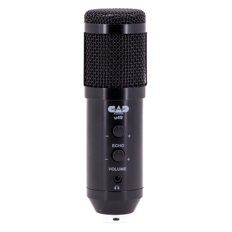[AUSTRALIA] - CAD Audio U49 USB Large Format Side Address Studio Microphone with Headphone Monitor and Echo,Black 
