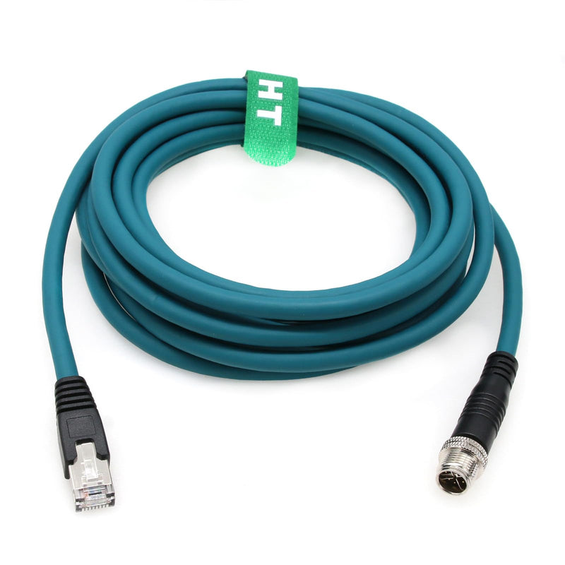 Ethernet 8 Pin X-Coded M12 RJ45 CAT-7e Cable for Keyence IV3 SR-5000 Matrix Cognex in Sight Data Man Barcode Reader Camera Sensor Network 5M 5 meter