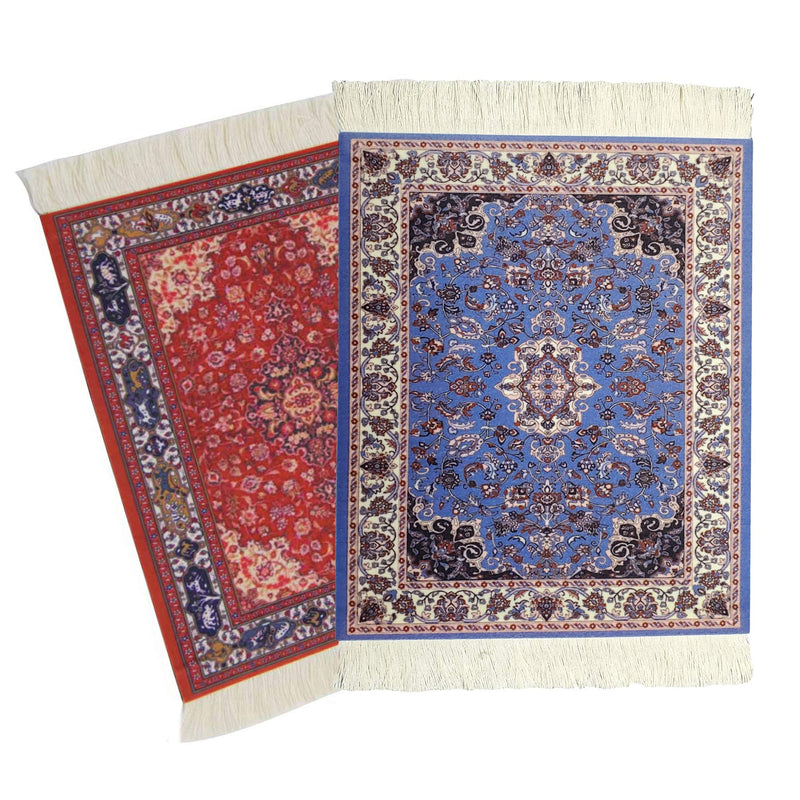 Kotoyas Rug Mouse Pad, 2 Pack Woven Rug Bohemian Carpet Mouse Pad for Table Decor (Wind) wind