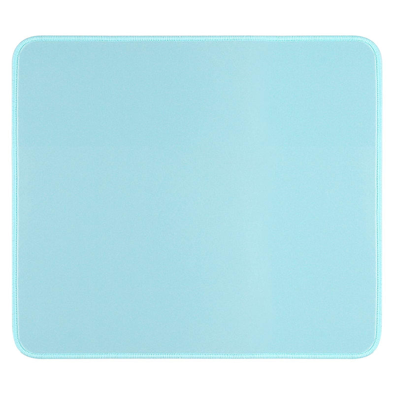 Mouse Pad with Durable Stitched Edge, Small Computer Mousepad Desk Mat with Smooth Surface, Non Slip Rubber Base Mouse Pad for Laptop, Gaming, 10.2x8.3x0.12in, Light Blue Light Blue/Black Base 10.2*8.3*0.12inch/S