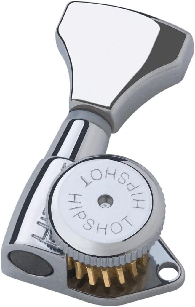 [AUSTRALIA] - Hipshot Guitar Tuner Upgrade Kit (3+3 Headstocks) Chrome Grip-Lock Open Bundle with a Lumintrail Polishing Cloth 