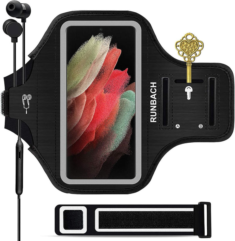 Galaxy S24 Ultra, S23 Ultra, S22 Ultra, S21 Ultra Armband, JEMACHE Gym Workouts Running Arm Band for Samsung Galaxy S20/S21/S22/S23/S24 Ultra 5G (Black) Black