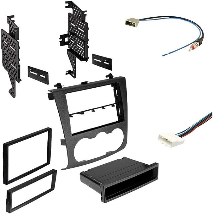 American International Nissan Altima (2007-2012 Sedan or Coupe) Double DIN Radio Installation Dash Kit, Car Audio Wiring Harness & Antenna Adapter, Plug & Play