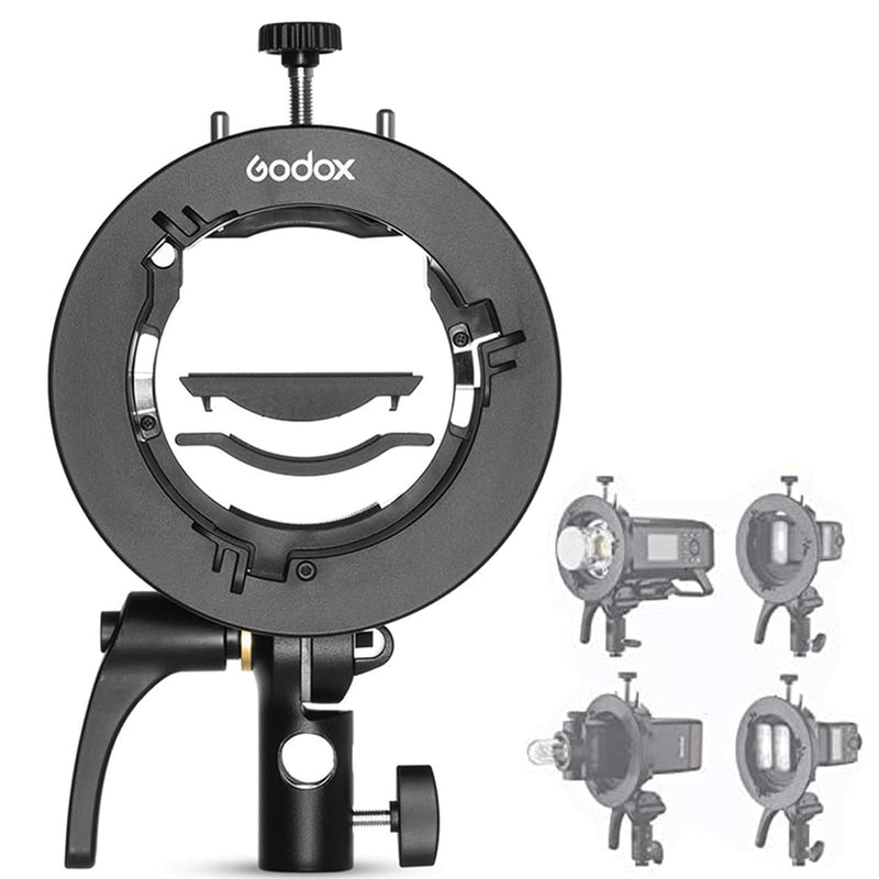 [AUSTRALIA] - Godox S2 S-Type Speedlite Bracket Bowens Mount Holder for Godox V1 AD200Pro AD400Pro AD200 V860II TT685 TT600 TT350 Flash Strobe Speedlight 