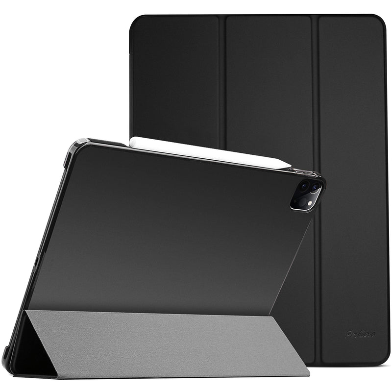 Smart Case for iPad Pro 12.9 2022/2021/2020/2018, Slim Stand Hard Back Shell Smart Cover for iPad Pro 12.9 6th Generation 2022 / 5th Gen 2021 / 4th Gen 2020 / 3rd Gen 2018 -Black Black
