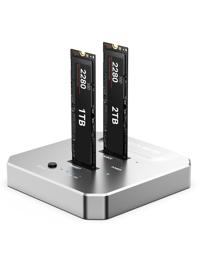 ACASIS 20Gbps M.2 NVMe SSD Cloner & Docking Station, Dual-Bay Duplicator | Offline Cloning • Aluminum Heat Dissipation • Tool-Free Installation • PCIe NVMe M-Key Support • USB Adapter Design