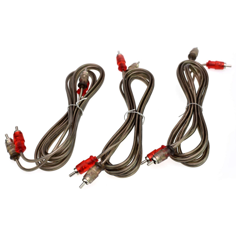 Conext Link Audio RCA Interconnect Cable Patch Male to Male OFC Spiral Braid (6FT, 3 Pack) （13024） 6FT, 3 Pack