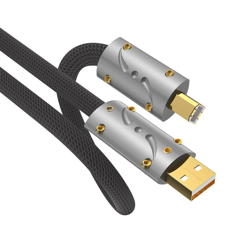 Viborg HiFi USB A to B Cable Silver Plated Copper 4.9FT for Audiophile Audio, DAC, Decoder, Printer, Scanner (UC01) 1.5 m UC01