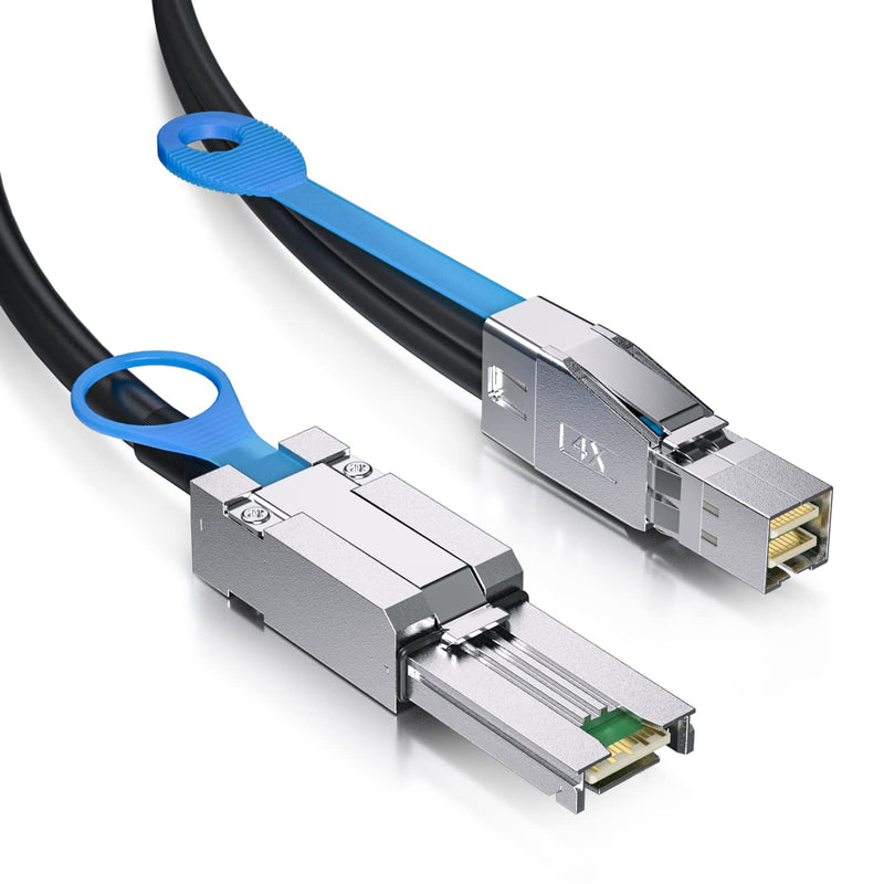 ipolex External Mini SAS HD SFF-8644 to SFF-8088 Hybrid Cable for Server, Raid Card & PCI Express Controller, 1-m(3.28ft) 8088-8644 1m