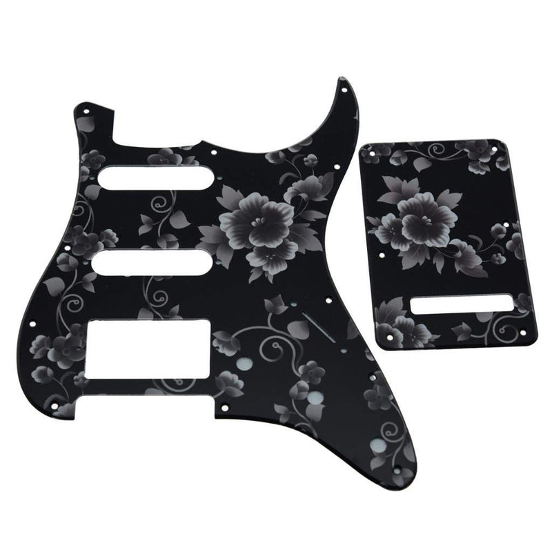 Dopro Strat HSS Guitar 3D Printed plastic pickguard ST Back Plate Tremolo Cover for USA/Mexican Fender Strat Flower Pattern