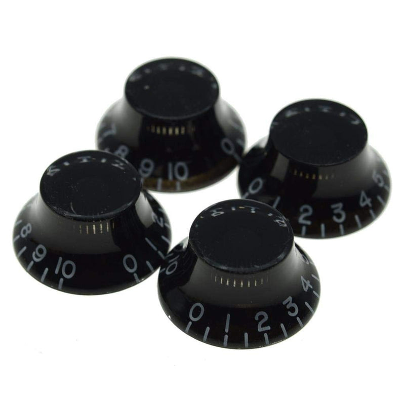Dopro 4pcs USA(Imperial) LP Guitar Bell Knobs 24 Fine Splines Top Hat Knobs for USA Les Paul with CTS Pots Black Pack of 4 Black-1