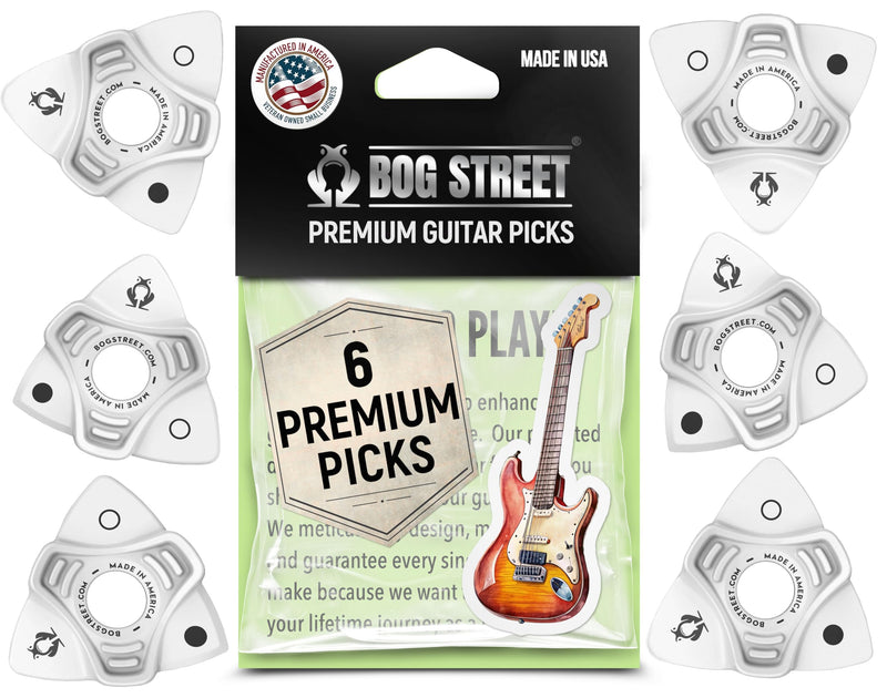 [AUSTRALIA] - Bog Street Lead & Rhythm (Leap Series) Non-Slip Guitar Picks Made in USA Pack of 6 Plectrum for Guitar for Beginners & Hand Impairments 