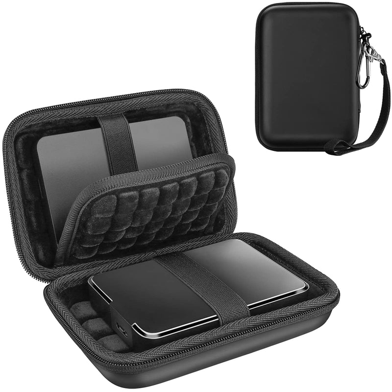 ProCase Hard Drive Case 2.5 Inch for Elements WD My Passport Canvio Basics Seagate Backup Plus Slim Expansion 1TB 2TB 3TB 4TB, Portable External Hard Drive Carrying Case -Black Black