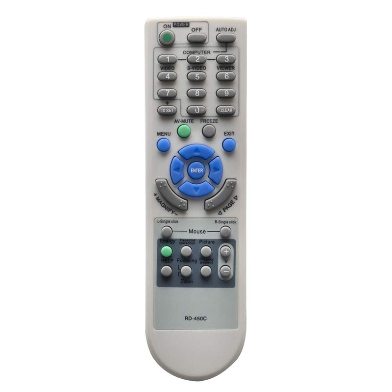 RD-450C Replace Remote Control Compatible with NEC Projector RD-448E RD-443E LT240 LT240K LT245 LT25 LT260 LT260K LT265 LT280 LT30 M230X M230X+ M230XG M260W M260W+ M260WS M260WS+ M260X M260X+ M260XC