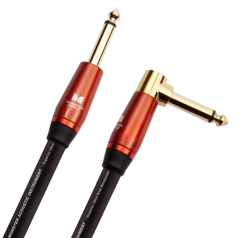 Monster Prolink Acoustic Instrument Cable. 12 ft Guitar Cable. Right Angle to Straight Cable w/Superior Delivery Speed. Rich & Clean Sound Cord Instrument Cable.