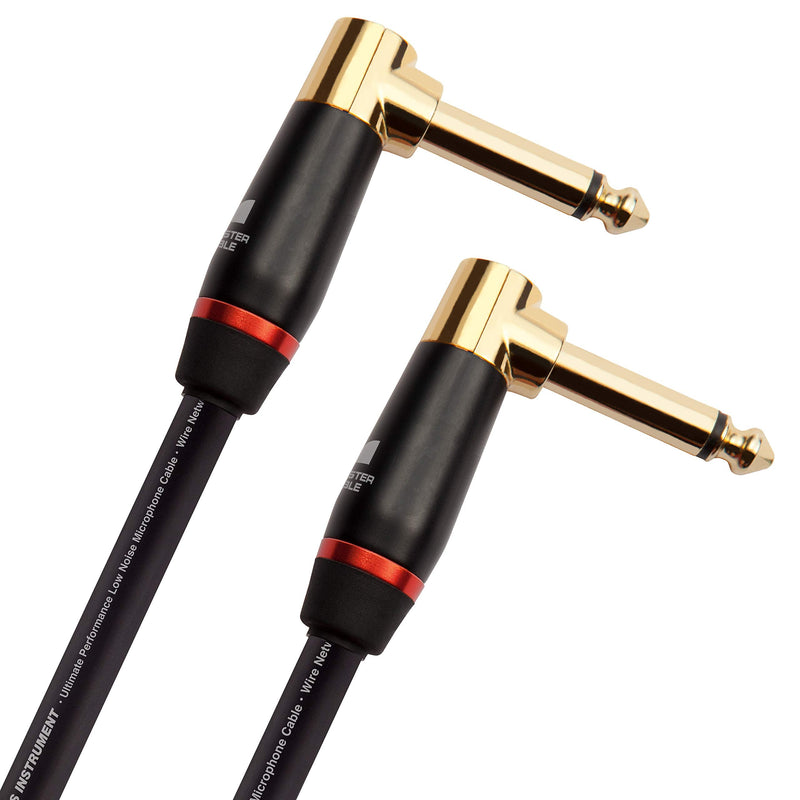 Monster Prolink Bass Guitar Cable - 8 inches Right Angle to Right Angle, 95% Copper Braided Shield 8 in