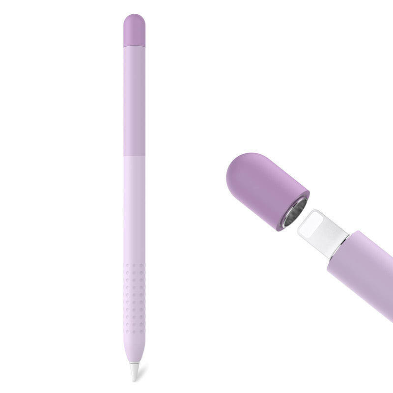 Delidigi Pencil Case Compatible with Apple Pencil 1st Generation Case, Gradient Color Silicone Protective Case Sleeve Cover Accessories for Apple Pencil 1st Gen (Gradient Lavender) Gradient Lavender
