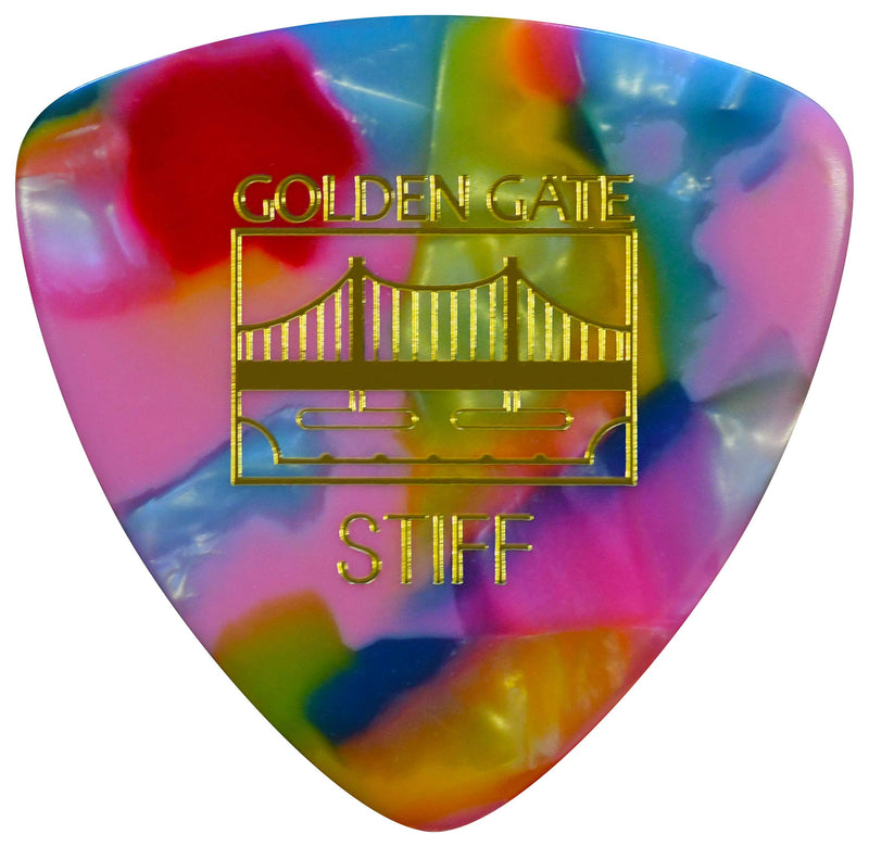 Golden Gate Guitar Picks (MP-307), Clown Confetti,Large Triangle - Stiff