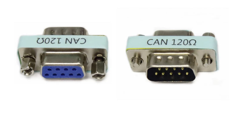 2pcs RS323 Serial DB9 Male to Female Connector Adatper with 120ohm Resistance