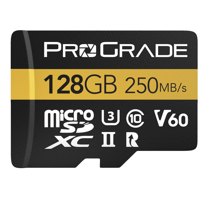ProGrade Digital microSD Memory Card - V60 microSD Card for DSLR and Action Cameras - High Speed Transfer of Files & Large Storage - Up to 250MB/s Read and 130MB/s Write Speed 128 GB 128GB