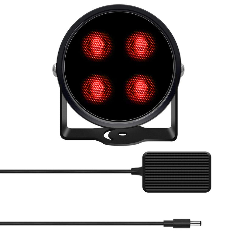 (4 LED Waterproof ) IR Illuminator High Power Wide Angle Long Range Infrared Light, 120ft 850nm IR Flood Lights with Power Adapter for Night Vision CCTV & IP Security Camera, Outdoor/Indoor Use 4 Led