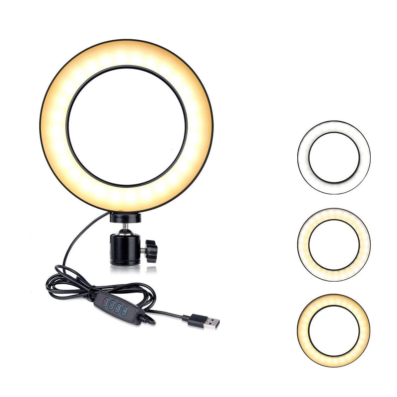 [AUSTRALIA] - Selfie Ring Light 8-inch for YouTube Video Live Streaming Makeup Photography, Desktop USB LED Light with 3 Light Modes and 10 Brightness Level 