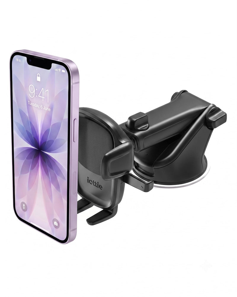 iOttie Easy One Touch Signature Dashboard & Windshield Universal Car Mount Phone Holder Desk Stand with Suction Cup Base and Telescopic Arm for iPhone, Samsung, Google, More Smartphones Dash & Windshield