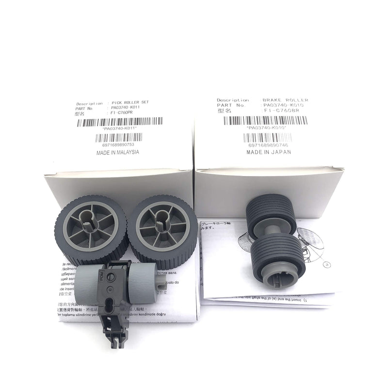 OKLILI 1SET X PA03740-K010 PA03740-K011 Consumable Kit Pick Roller + Brake Roller Pickup Roller Separation Roller Compatible with Fujitsu fi-7600 fi-7700 fi-7700S PA03740-K010 + PA03740-K011