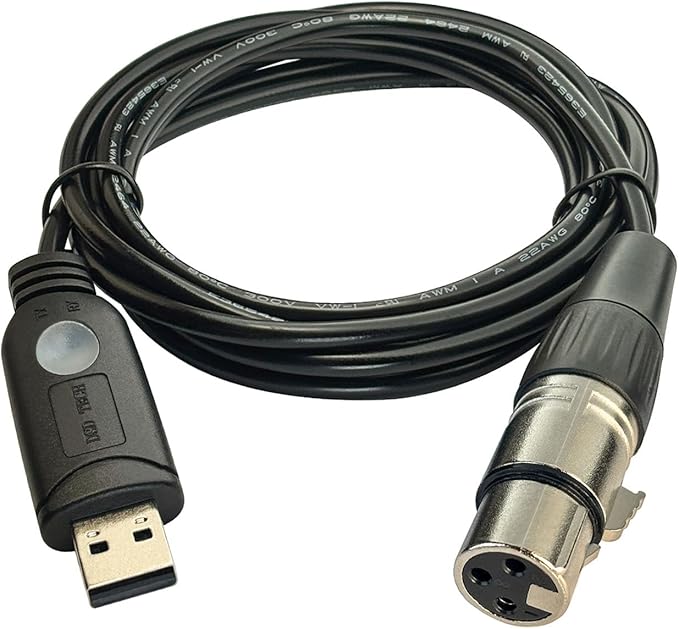 [AUSTRALIA] - USB DMX-512 Adapter/Dongle Female XLR 3 Pin for Control Stage Lighting Equipment with Freestyler (3.3ft) 3.3ft 