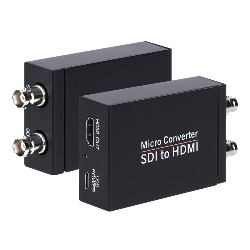 [AUSTRALIA] - Anber-Tech SDI to HDMI Converter, SDI to HDMI Audio De-embedder Support 3G-SDI, HD-SDI, SD-SDI Auto Format Detection and Stereo Audio De-embedder, SDI Loopout (Black) Black 
