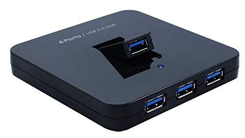 SEDNA - 4 Ports USB 3.0 Hub - 1 Vertical Foldable Port and BC 1.2 Charging Port - Black