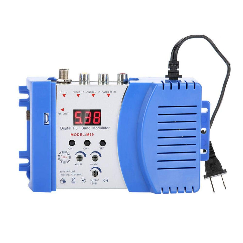 Digital RF Modulator for TV, AV-RF AV-TV Converter VHF UHF 110-240V Digital Modulator RF Modulator (US Plug) US plug