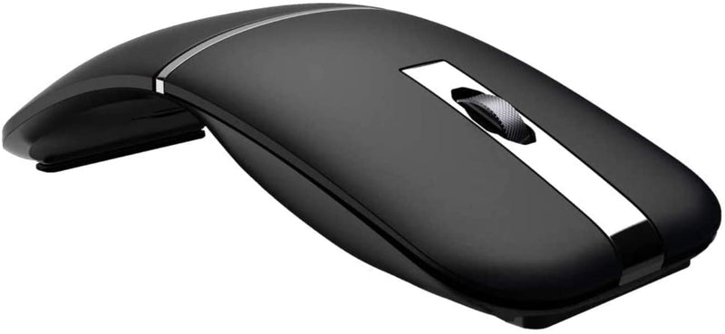 WFB Bluetooth Wireless Mouse Foldable Arc 180° Rotating Silent Click Portable Curved Mouse for Home, Office, Travel(Black)