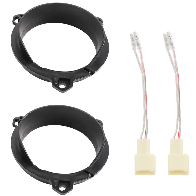 RED WOLF 6.5 Inch Door Speaker Adapter Spacer Ring Speaker Wire Harness Connector Compatible with Toyota 1998-2015, Scion 2004-2014 Aftermarket Speaker Adapter Bracket Wiring Cable Plug Install Speaker Adapter w/Wiring Harness