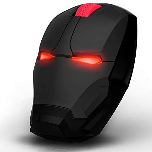 Iron Man Mouse, 2.4G Noiseless Wireless Mouse with USB Receiver Portable Computer Mice for PC, Tablet, Laptop, Notebook - Black
