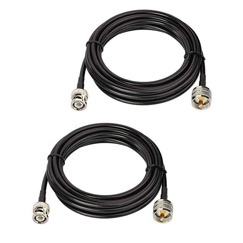 BNC Male to UHF PL-259 Male RG58 Cable 10ft/3m for CB Ham Two Way Radio Antenna Amateur Radio Transceiver FM Transmitter Radio Scanner Arrester Linear Amplifier Antenna Analyzer SWR Meter-2PACK