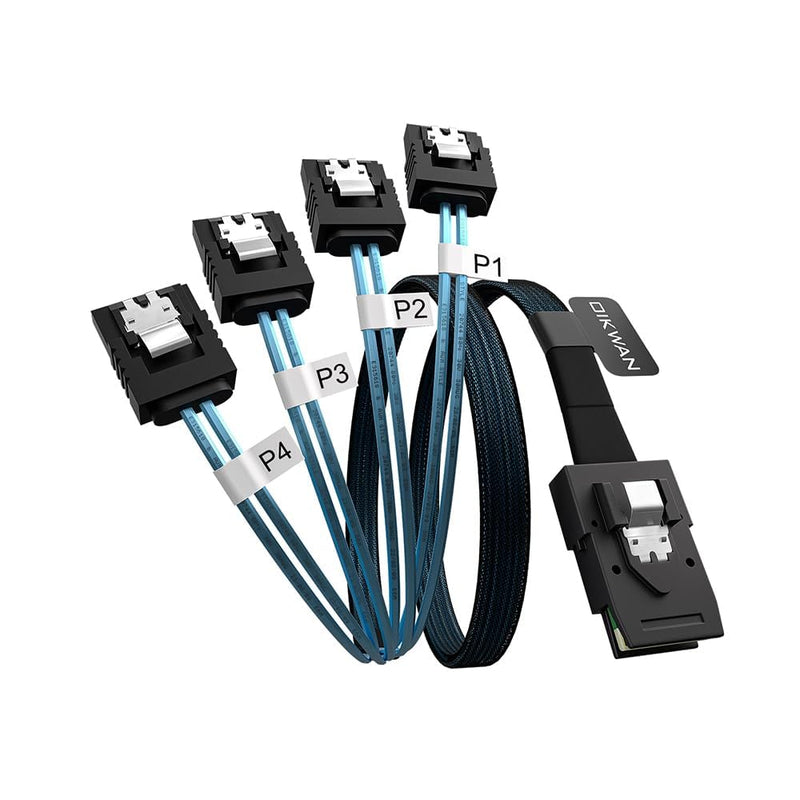 [AUSTRALIA] - Mini SAS to 4 SATA Cable, 36 Pin SFF 8087 Host/Controller to 7 Pin SATA Target/Backplane, Compatible with PERC H310, RAID Controller (SFF-8087 to 4SATA Forward Breakout) 1.6 Feet 1.6ft 