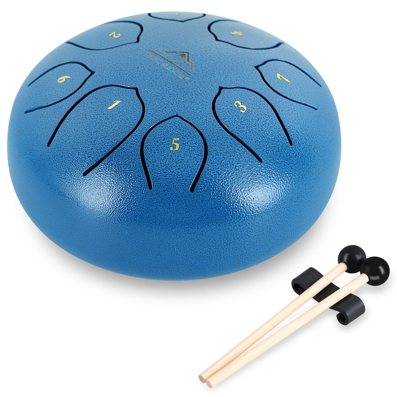 EASTROCK Steel Tongue Drum for Kids 6 Inches 8 Notes Steel Drum Tongue Drum Handpan Drum C Key with Travel Bag,Meditation Entertainment Yoga,Mallets,and Music Book (Blue? Blue